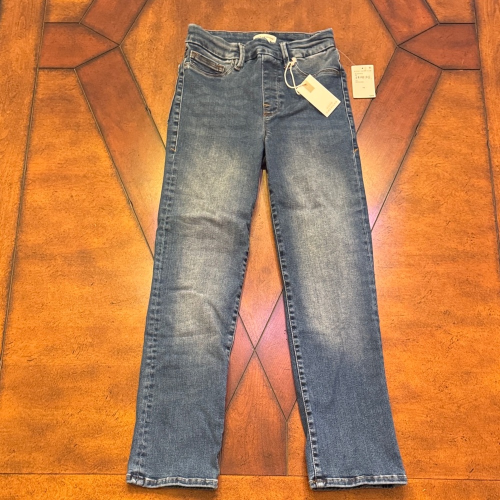 Good American Women's Straight Leg Blue Jeans